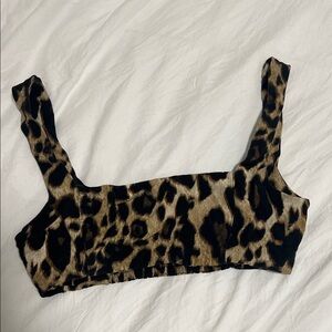 Agua Bendita Leopard Pattern Crop Top